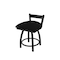 Holland Bar Stool Co 18" Low Back Swivel Vanity Stool, Black Wrinkle, Black Vinyl Seat 82118BWBlkVinyl - alternate 1